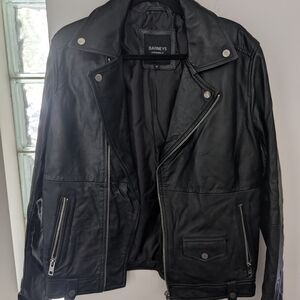 Barneys New York Men's Black Biker Jacket